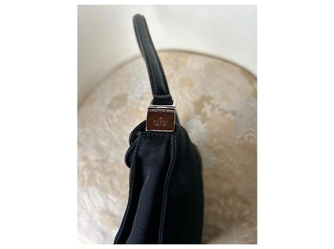 Borsa a spalla Gucci Jackie Nylon Nero Pelle - vista 4