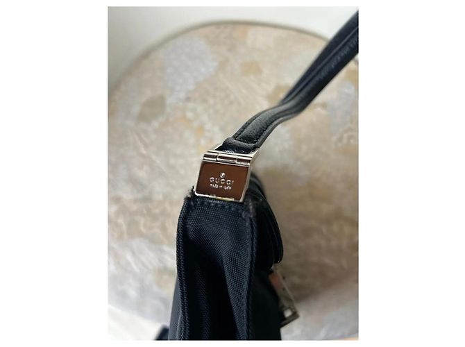 Borsa a spalla Gucci Jackie Nylon Nero Pelle - vista 5