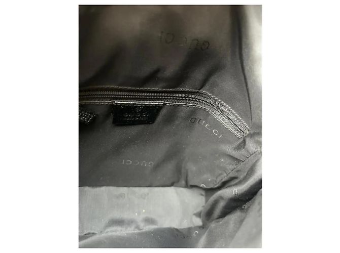 Borsa a spalla Gucci Jackie Nylon Nero Pelle - vista 6
