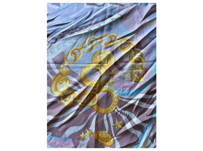 Sciarpa in seta Céline con motivo catene e stelle 90x90 cm Multicolore - vista 12