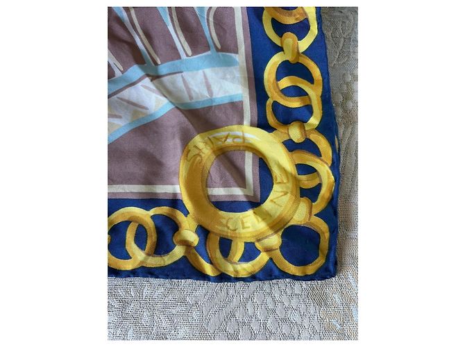 Sciarpa in seta Céline con motivo catene e stelle 90x90 cm Multicolore - vista 7