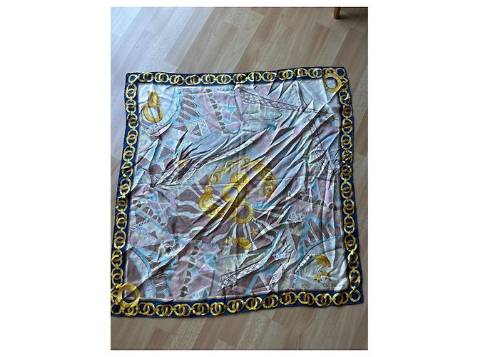 Sciarpa in seta Céline con motivo catene e stelle 90x90 cm Multicolore - vista 8