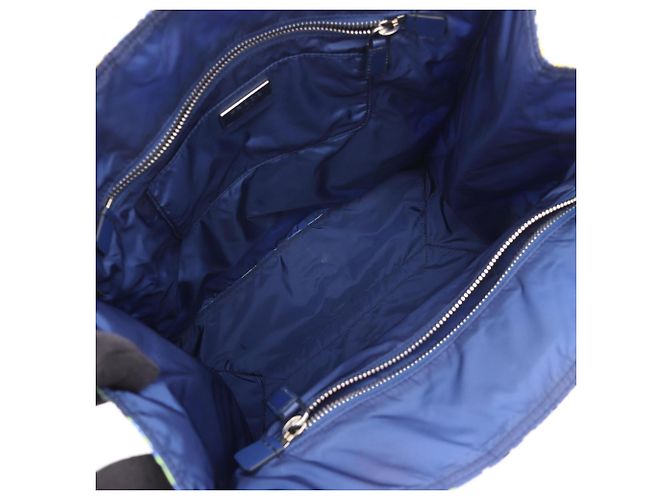 Borsa Tote Prada TESSUTO STAMPATO Blu Multicolore - vista 3
