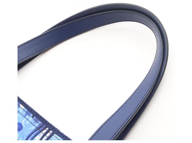 Borsa Tote Prada TESSUTO STAMPATO Blu Multicolore - vista 7