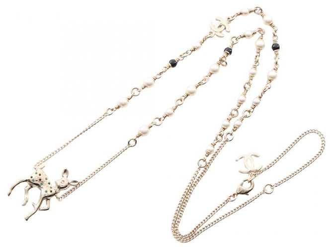 Collana Bambi Coco Mark 2025 di CHANEL Bianco D'oro Verde - vista 3