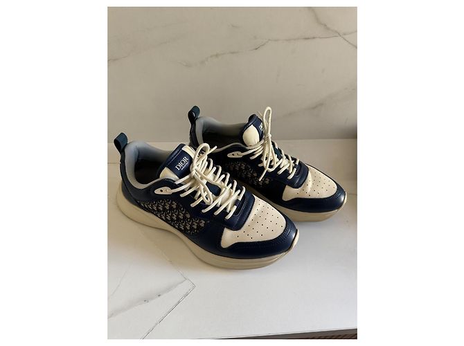 Sneakers Dior Homme in pelle blu - vista 2