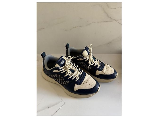 Sneakers Dior Homme in pelle blu - vista 3