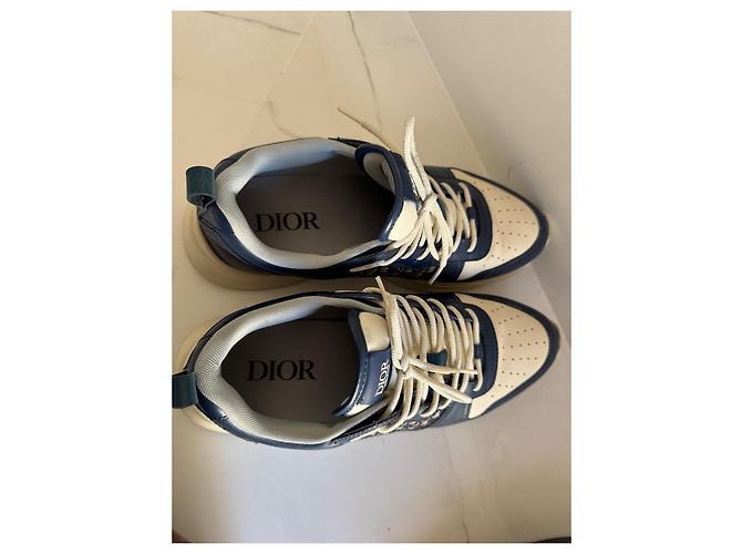 Sneakers Dior Homme in pelle blu - vista 4
