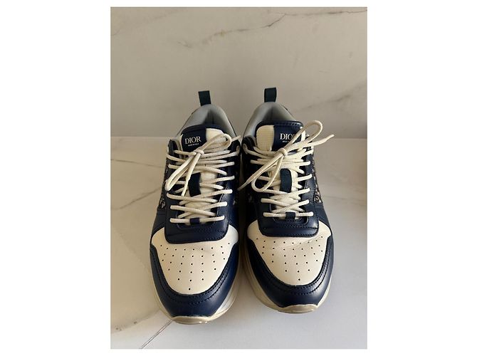 Sneakers Dior Homme in pelle blu - vista 6