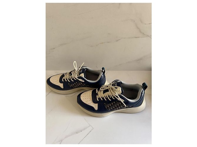 Sneakers Dior Homme in pelle blu - vista 7