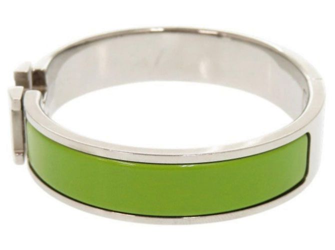 Pulseira Hermès Clic H Clac PM Verde e Prata - vista 2
