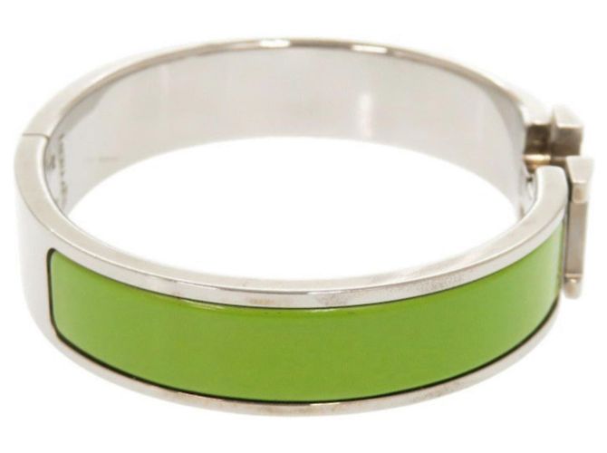 Pulseira Hermès Clic H Clac PM Verde e Prata - vista 4