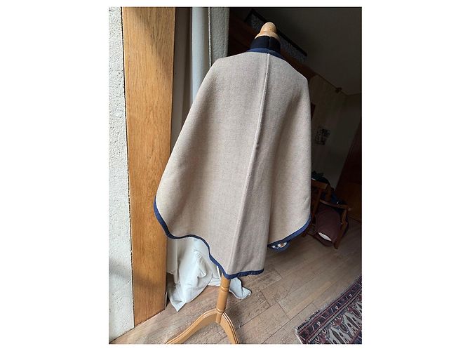 Poncho reversible de lana a cuadros Weekend Max Mara Castaño Multicolor Beige - vista 3