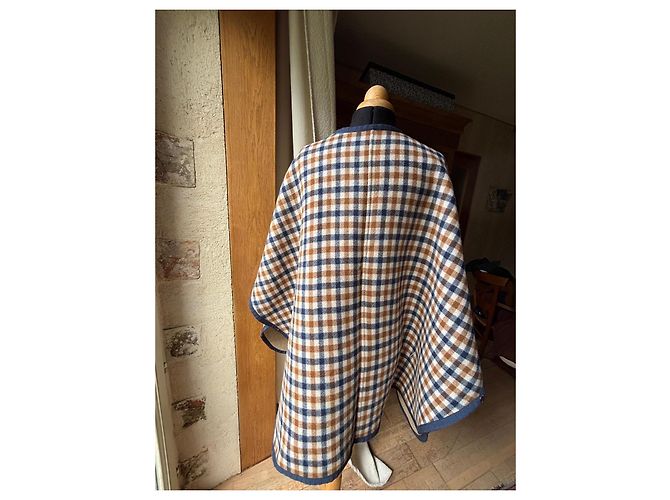 Poncho reversible de lana a cuadros Weekend Max Mara Castaño Multicolor Beige - vista 5