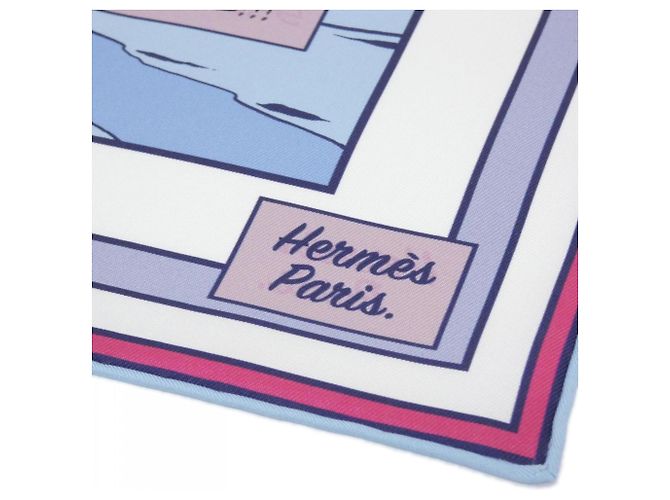 Silk In Sciarpa Hermès WOW Carre Doppia Faccia Bianco - vista 3