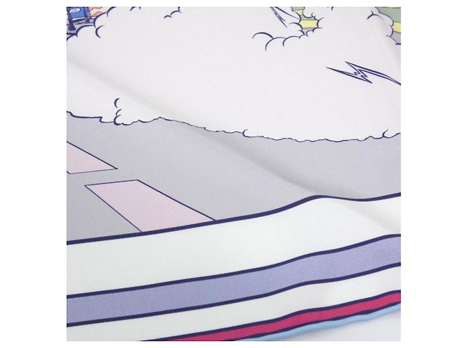 Silk In Sciarpa Hermès WOW Carre Doppia Faccia Bianco - vista 4