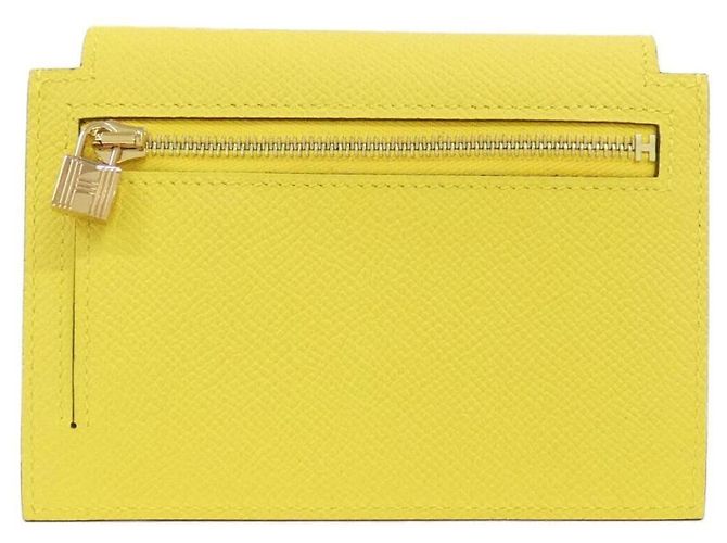Billetera compacta Kelly de Hermès Amarillo - vista 2