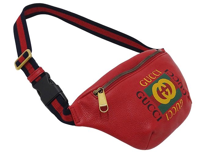 Marsupio in pelle rossa Gucci Rosso - vista 4