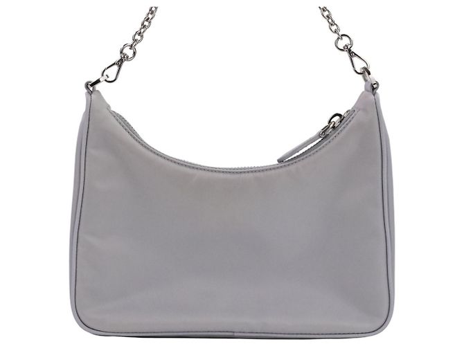Borsa a Spalla Prada Re-Nylon Re-Edition 2005 Blu chiaro - vista 4