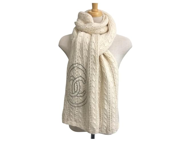 Chanel Kaschmir-Schal Weiß - Ansicht 13