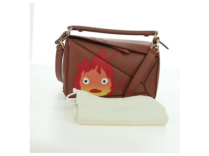 LOEWE Piccolo Puzzle Studio Ghibli Il Castello Errante di Howl Calcifer Auth 173304SM Marrone D'oro - vista 12