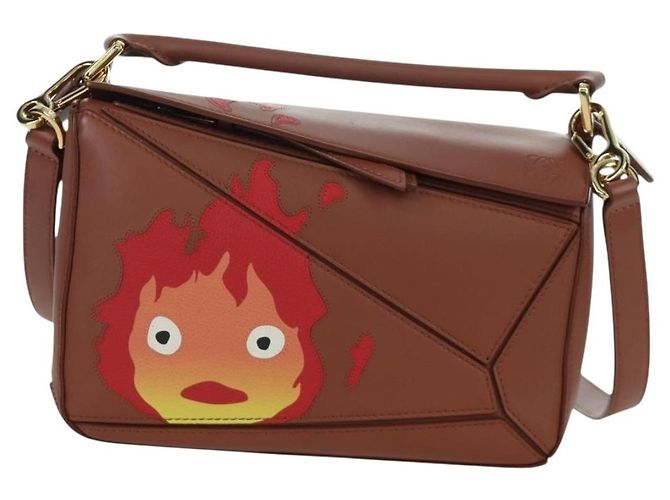 LOEWE Piccolo Puzzle Studio Ghibli Il Castello Errante di Howl Calcifer Auth 173304SM Marrone D'oro - vista 13