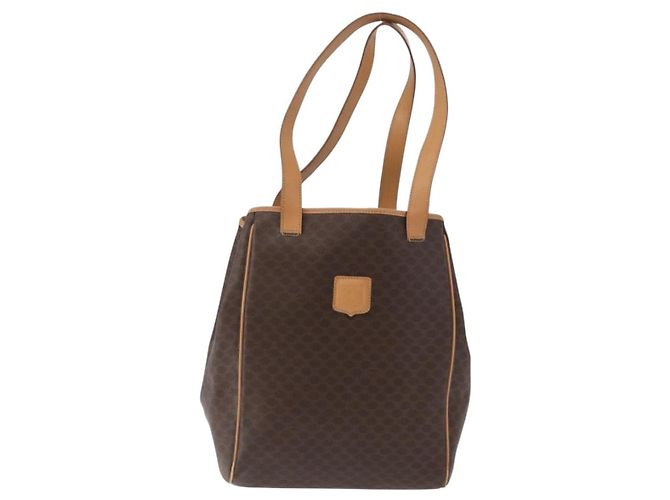 Céline Borsa tote in tela Macadam CELINE in pelle PVC marrone oro Auth mr2036 D'oro - vista 13