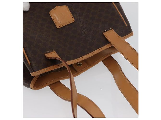 Céline Borsa tote in tela Macadam CELINE in pelle PVC marrone oro Auth mr2036 D'oro - vista 6