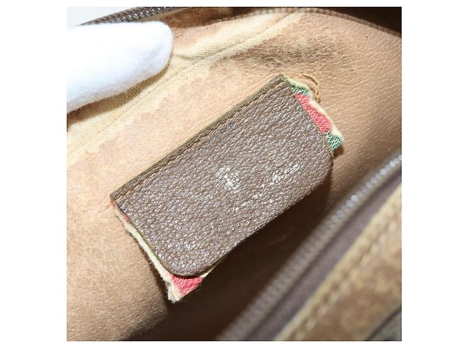 GUCCI GG Supreme Web Sherry Line Clutch Bag PVC Beige Oro 89 01 034 Auth LNZ056 - vista 10