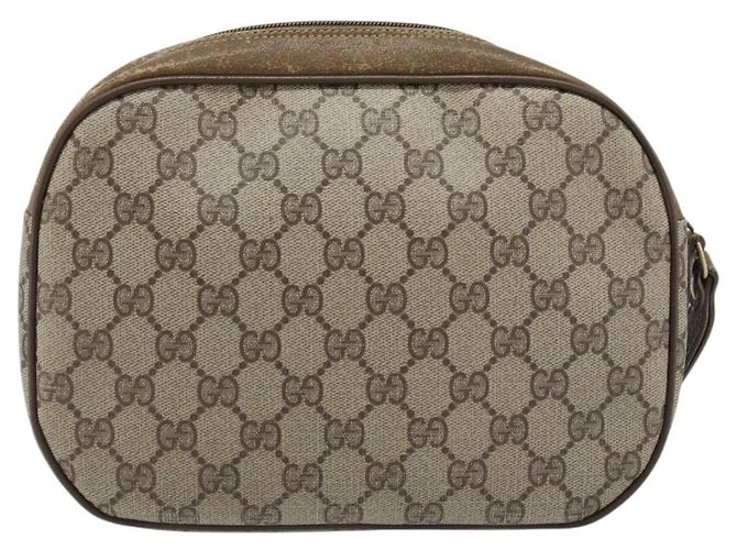 GUCCI GG Supreme Web Sherry Line Clutch Bag PVC Beige Oro 89 01 034 Auth LNZ056 - vista 2