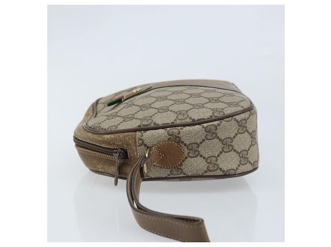 GUCCI GG Supreme Web Sherry Line Clutch Bag PVC Beige Oro 89 01 034 Auth LNZ056 - vista 4