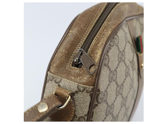 GUCCI GG Supreme Web Sherry Line Clutch Bag PVC Beige Oro 89 01 034 Auth LNZ056 - vista 9
