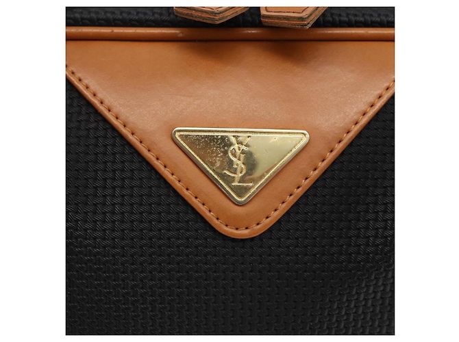 SAINT LAURENT Borsa a Mano PVC Nero Oro Auth fm5207 D'oro - vista 17
