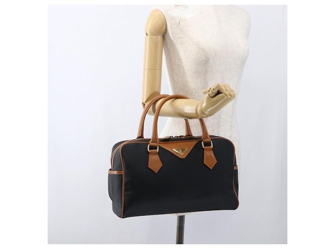 SAINT LAURENT Borsa a Mano PVC Nero Oro Auth fm5207 D'oro - vista 22