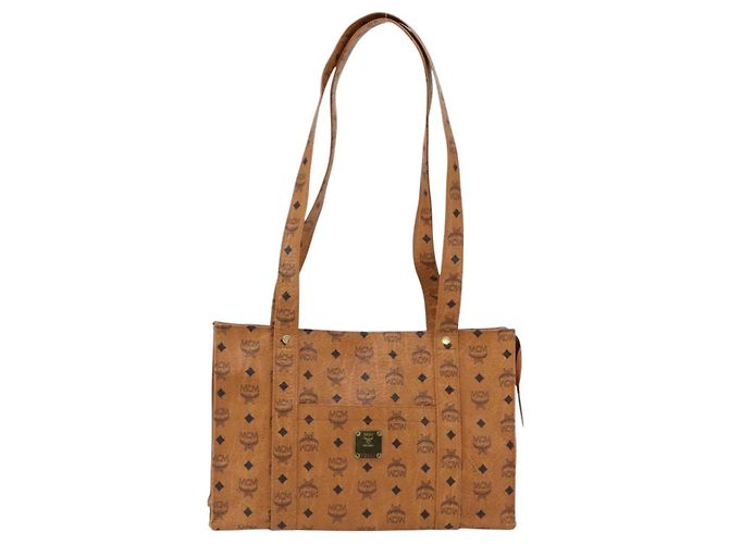 Borsa tote MCM Logogram Vicetos in PVC marrone e oro Auth gh1847 D'oro - vista 13