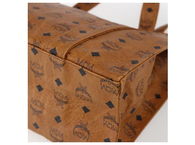 Borsa tote MCM Logogram Vicetos in PVC marrone e oro Auth gh1847 D'oro - vista 16