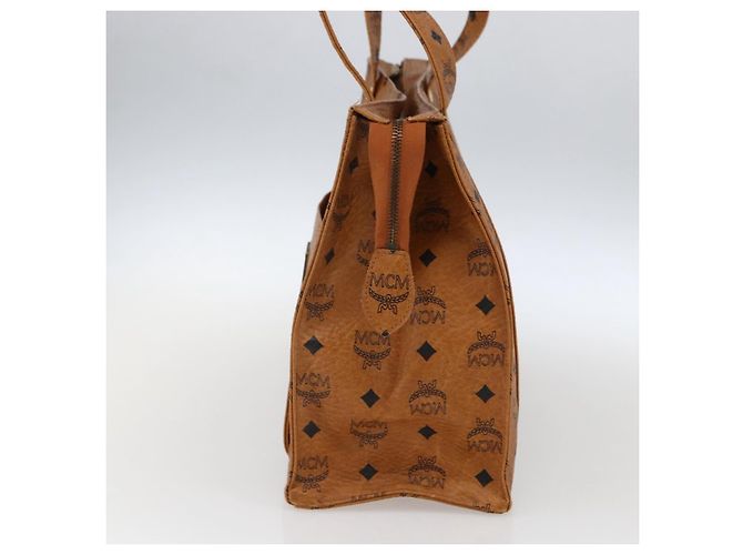 Borsa tote MCM Logogram Vicetos in PVC marrone e oro Auth gh1847 D'oro - vista 4