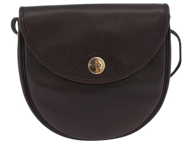 Borsa a Spalla Christian Dior in Pelle Marrone Oro Auth BA11045 D'oro - vista 13