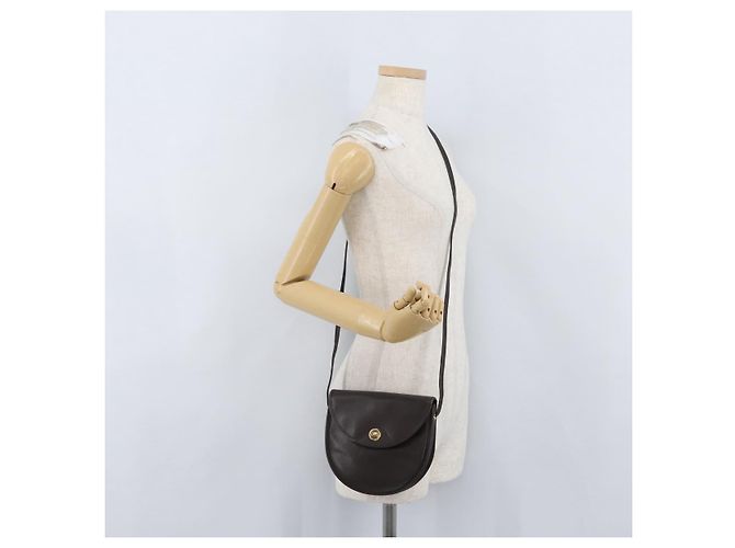 Borsa a Spalla Christian Dior in Pelle Marrone Oro Auth BA11045 D'oro - vista 20