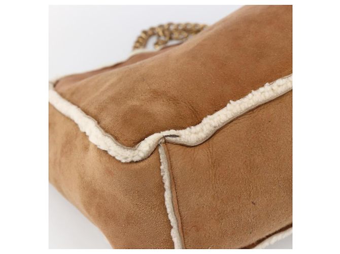 CHANEL Borsa a Mano con Catena Mouton Marrone Oro CC Auth bs33650 D'oro - vista 14