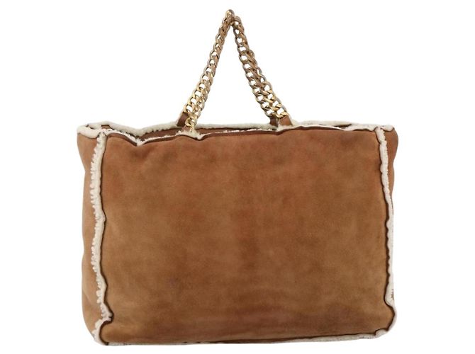 CHANEL Borsa a Mano con Catena Mouton Marrone Oro CC Auth bs33650 D'oro - vista 2