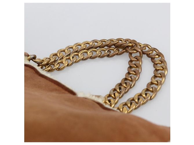 CHANEL Borsa a Mano con Catena Mouton Marrone Oro CC Auth bs33650 D'oro - vista 8