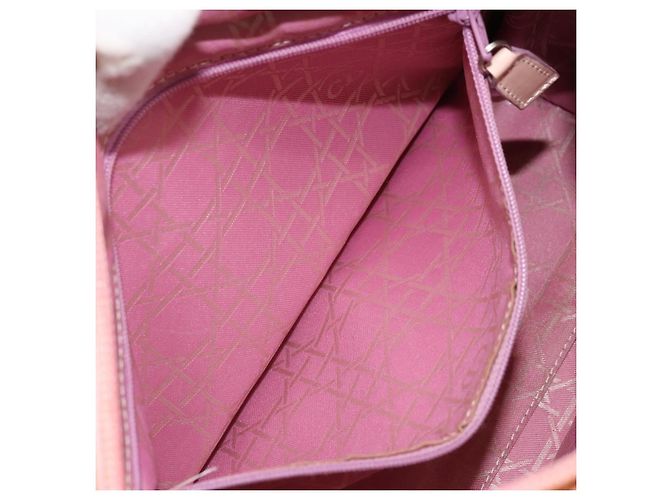 Christian Dior Borsa Lady Dior in nylon rosa argento Auth 173001 - vista 23