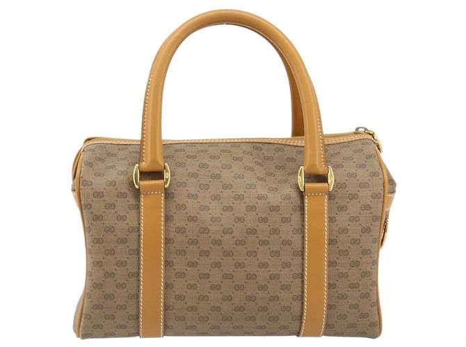 Gucci Bolso Boston Mini Micro GG Supreme en PVC Beige Dorado 000 39 0158 Auth ki6510 - view 2
