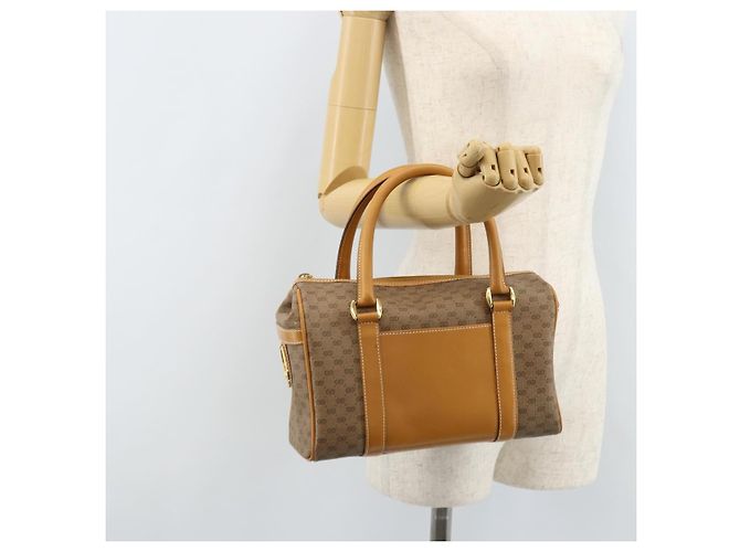 Gucci Bolso Boston Mini Micro GG Supreme en PVC Beige Dorado 000 39 0158 Auth ki6510 - view 24