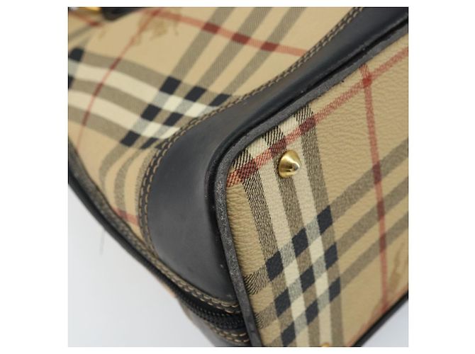 Borsa a Mano Burberrys Nova Check PVC Beige Oro Auth bs33587 D'oro - vista 15