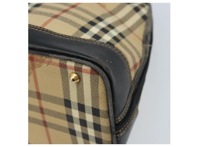 Borsa a Mano Burberrys Nova Check PVC Beige Oro Auth bs33587 D'oro - vista 16