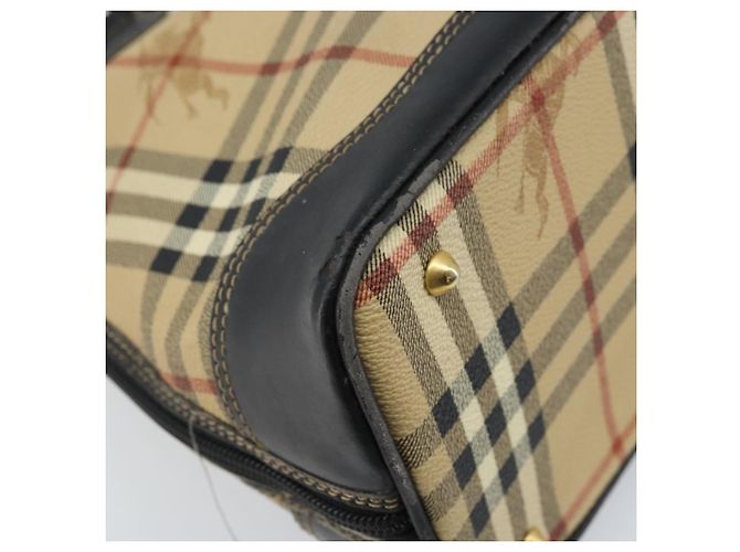 Borsa a Mano Burberrys Nova Check PVC Beige Oro Auth bs33587 D'oro - vista 17