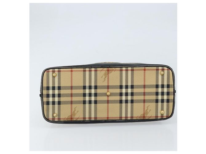 Borsa a Mano Burberrys Nova Check PVC Beige Oro Auth bs33587 D'oro - vista 5