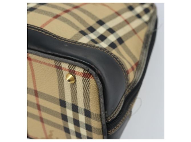Borsa a Mano Burberrys Nova Check PVC Beige Oro Auth bs33587 D'oro - vista 8